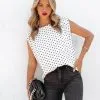 SALT-001 Perfection Padded Polka Dot Blouse - FINAL SALE