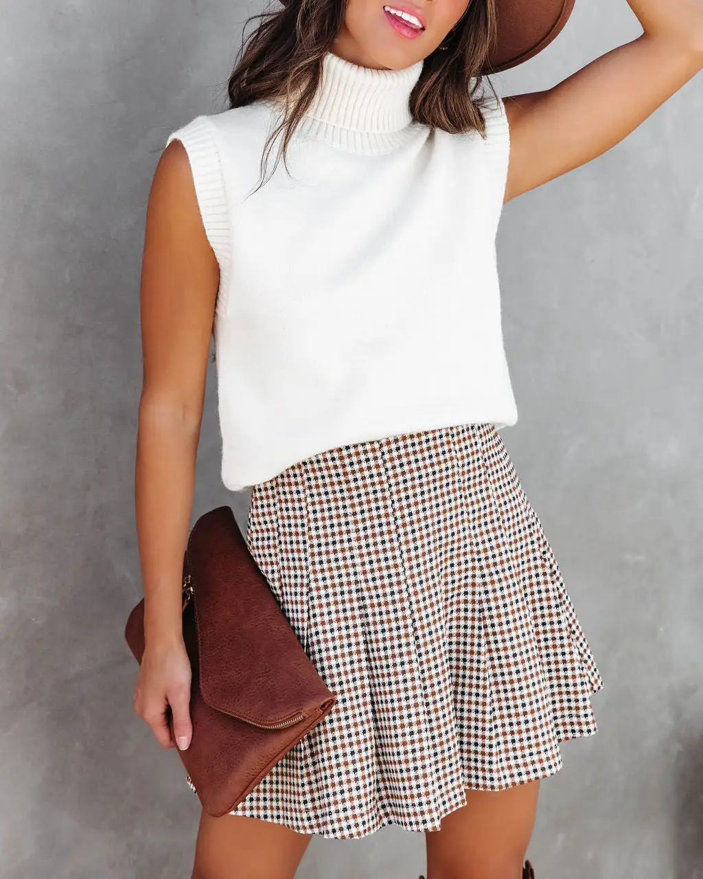 Peyton Knit Turtleneck Sweater Vest - Cream - FINAL SALE 6 Peyton Knit Turtleneck Sweater Vest - Cream - FINAL SALE - Image 6