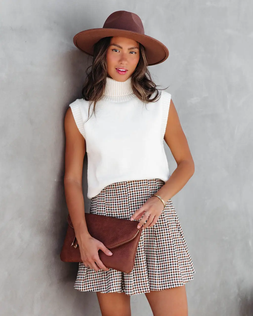 Peyton Knit Turtleneck Sweater Vest - Cream - FINAL SALE 1 Peyton Knit Turtleneck Sweater Vest - Cream - FINAL SALE