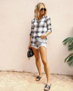 Harvard Dreams Plaid Button Down Top - Black Combo - FINAL SALE 11 Harvard Dreams Plaid Button Down Top - Black Combo - FINAL SALE -clothes Sales PhotoJul09 41738AM