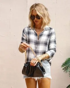 Harvard Dreams Plaid Button Down Top - Black Combo - FINAL SALE 9 Harvard Dreams Plaid Button Down Top - Black Combo - FINAL SALE -clothes Sales PhotoJul09 41817AM