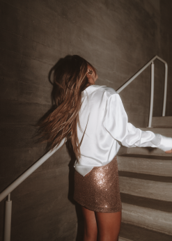 ENDL-001 Paparazzi Sequin Mini Skirt - Bronze - FINAL SALE 12 ENDL-001 Paparazzi Sequin Mini Skirt - Bronze - FINAL SALE -clothes Sales PhotoMay16 20608PM