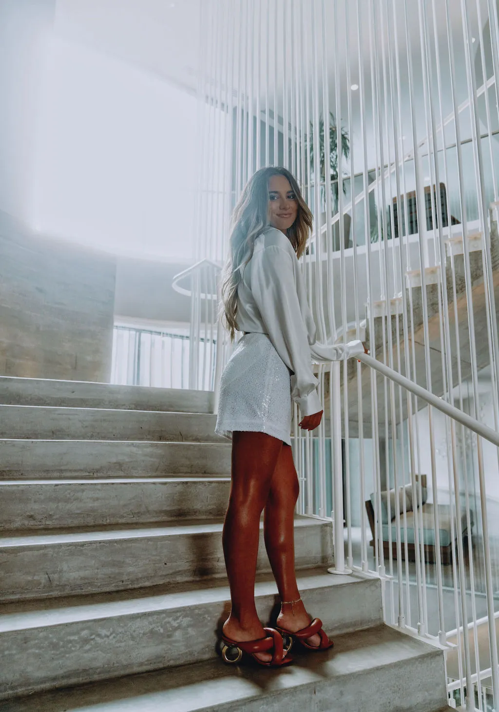 ENDL-001 Paparazzi Sequin Mini Skirt - White - FINAL SALE 3 ENDL-001 Paparazzi Sequin Mini Skirt - White - FINAL SALE - Image 3