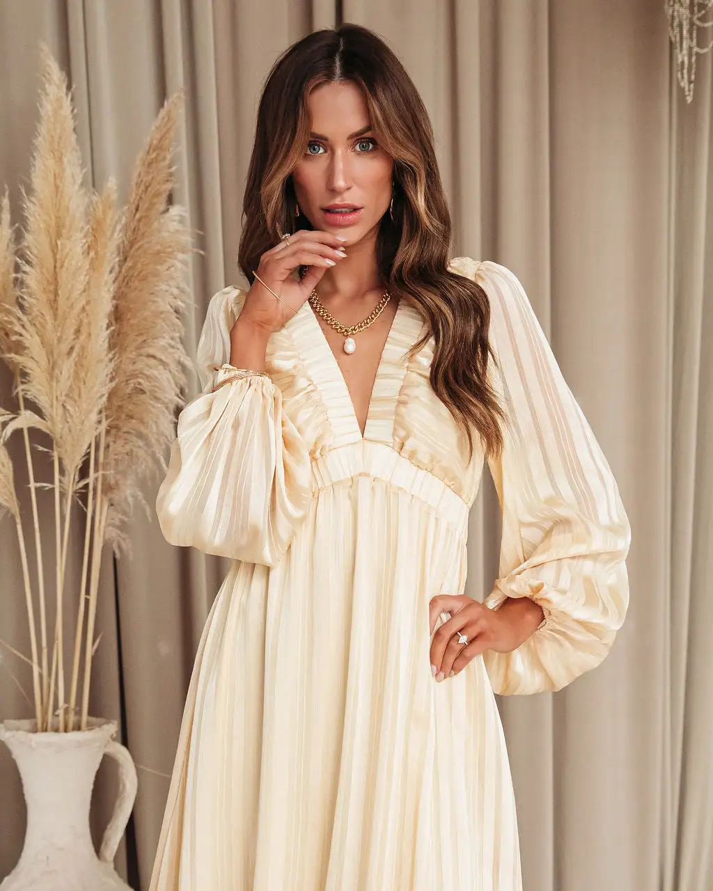 Piece Of Sunshine Balloon Sleeve Midi Dress - Dusty Yellow - SALE 6 Piece Of Sunshine Balloon Sleeve Midi Dress - Dusty Yellow - SALE - Image 6