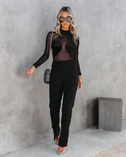 SHOP-001 Ringleader Sheer Velvet Bodysuit - Black -clothes Sales RingleaderSheerVelvetBodysuitBlack154