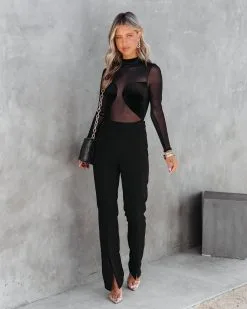 SHOP-001 Ringleader Sheer Velvet Bodysuit - Black -clothes Sales RingleaderSheerVelvetBodysuitBlack9