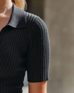 Romi Ribbed Knit Midi Dress - Black - FINAL SALE -clothes Sales RomiRibbedKnitMidiDressBlack48