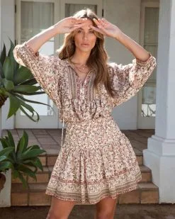 BLU-001 RoFINAL SALEe Floral Smocked Mini Skirt