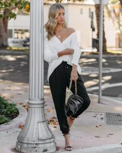 ENTR-001 Roxy Pocketed High Rise Joggers - Black - FINAL SALE -clothes Sales RoxyPocketedHighRiseJoggersBlack56