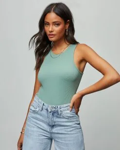BY T-001 Nyssa Seamless Bodysuit - Green