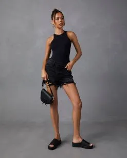 BY T-001 Elettra Knit Tank Bodysuit - Black  -clothes Sales S1134 BLACK V2778 ALLIWANTISFOREVER 6850