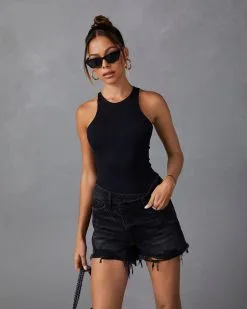 BY T-001 Elettra Knit Tank Bodysuit - Black  -clothes Sales S1134 BLACK V2778 ALLIWANTISFOREVER 6867