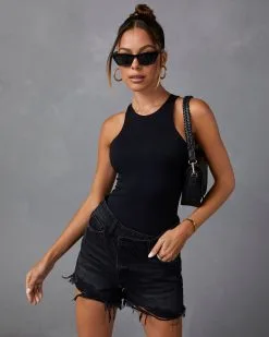 BY T-001 Elettra Knit Tank Bodysuit - Black  -clothes Sales S1134 BLACK V2778 ALLIWANTISFOREVER 6874