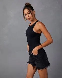 BY T-001 Elettra Knit Tank Bodysuit - Black  -clothes Sales S1134 BLACK V2778 ALLIWANTISFOREVER 6901