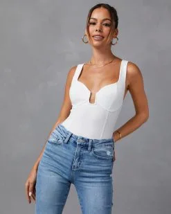 MUST-001 McCoy Sleeveless Bodysuit – Off White  -clothes Sales S18919 OFFWHITE LV1113 EXTOL 7375