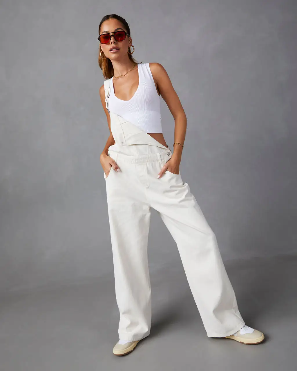 SHE -001 Delta Pocketed Overalls - Ecru 5 SHE -001 Delta Pocketed Overalls - Ecru - Image 5