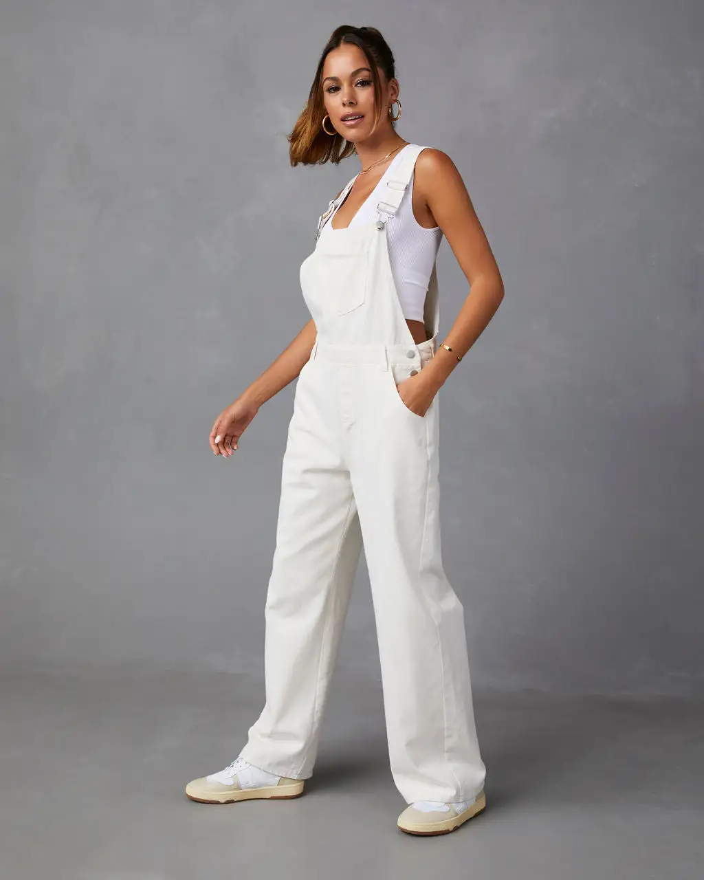 SHE -001 Delta Pocketed Overalls - Ecru 4 SHE -001 Delta Pocketed Overalls - Ecru - Image 4