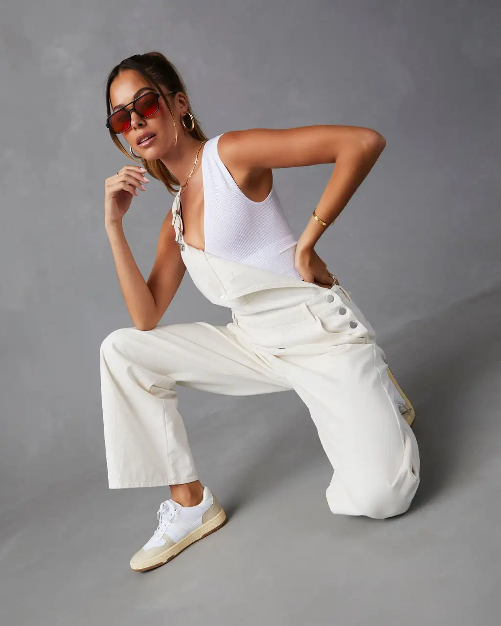 SHE -001 Delta Pocketed Overalls - Ecru 7 SHE -001 Delta Pocketed Overalls - Ecru - Image 7