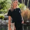 Saylor Cotton Blend Tee - Worn Black - FINAL SALE