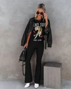 GILL-001 Selma Ribbed Flare Pants - FINAL SALE 17 GILL-001 Selma Ribbed Flare Pants - FINAL SALE -clothes Sales SelmaRibbedFlarePants88