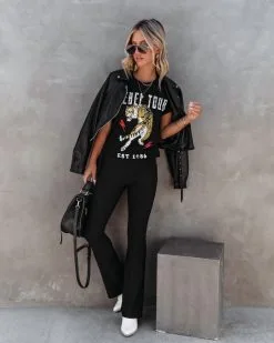 GILL-001 Selma Ribbed Flare Pants - FINAL SALE 14 GILL-001 Selma Ribbed Flare Pants - FINAL SALE -clothes Sales SelmaRibbedFlarePants91