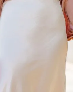 GRAD-001 Shawn Satin Midi Skirt - Champagne - FINAL SALE -clothes Sales ShawnSatinMidiSkirtChampagne137