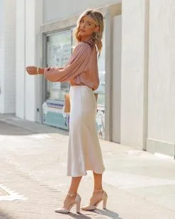 GRAD-001 Shawn Satin Midi Skirt - Champagne - FINAL SALE -clothes Sales ShawnSatinMidiSkirtChampagne56