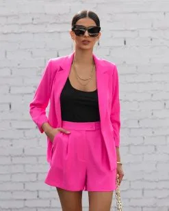 SKIE-001 She Means Business Pocketed Blazer - Hot Pink - FINAL SALE -clothes Sales SheMeansBusinessPocketedHotPink30 ca79a1de e983 4a0a b354 35702a18bf93