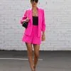 SKIE-001 She Means Business Pocketed Blazer - Hot Pink - FINAL SALE