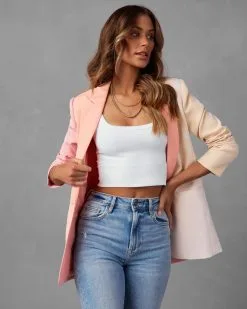 Sherbert Colorblock Blazer -clothes Sales Sherbertcolorblockblazer2334