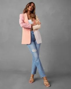 Sherbert Colorblock Blazer -clothes Sales Sherbertcolorblockblazer2356