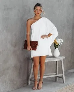 Side To Side One Shoulder Statement Dress - White - SALE 16 Side To Side One Shoulder Statement Dress - White - SALE -clothes Sales SideToSideOneShoulderStatementDressWhite14