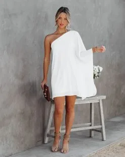 Side To Side One Shoulder Statement Dress - White - SALE 17 Side To Side One Shoulder Statement Dress - White - SALE -clothes Sales SideToSideOneShoulderStatementDressWhite7