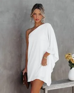Side To Side One Shoulder Statement Dress - White - SALE 15 Side To Side One Shoulder Statement Dress - White - SALE -clothes Sales SideToSideOneShoulderStatementDressWhite75