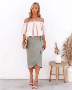 Slow Kiss Off The Shoulder Top - Nude - FINAL SALE