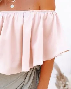 Slow Kiss Off The Shoulder Top - Nude - FINAL SALE -clothes Sales SlowKissOffTheShoulderTopNude60
