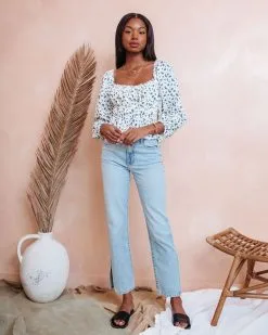 Small Town Babe Floral Balloon Sleeve Top - FINAL SALE -clothes Sales SmallTownBabeFloralBalloonSleeveTop 1