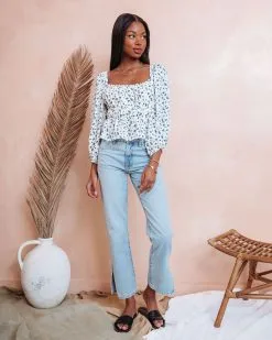 Small Town Babe Floral Balloon Sleeve Top - FINAL SALE -clothes Sales SmallTownBabeFloralBalloonSleeveTop 2