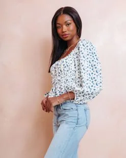Small Town Babe Floral Balloon Sleeve Top - FINAL SALE -clothes Sales SmallTownBabeFloralBalloonSleeveTop 4