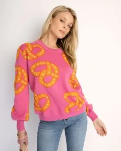 Snack Time Sweater - Pink - FINAL SALE