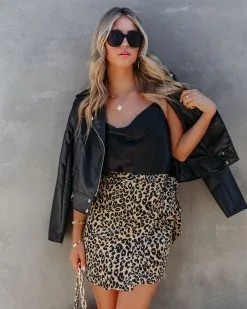 TYCH-001 So Social Leopard Wrap Mini Skirt - FINAL SALE -clothes Sales SoSocialLeopardWrapMiniSkirt333