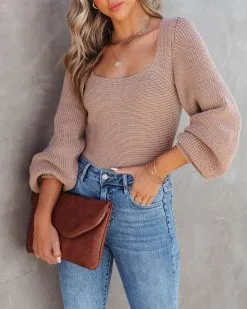 Soho Strolls Knit Pullover Sweater - Taupe - FINAL SALE