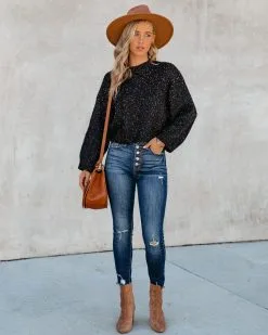 Splash Of Color Speckled Knit Sweater - Black - FINAL SALE -clothes Sales SplashOfColorSpeckledKintSweaterBlack1