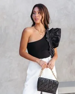 SALT-001 Statement Maker Ribbed One Shoulder Ruffle Bodysuit - Black - SALE 13 SALT-001 Statement Maker Ribbed One Shoulder Ruffle Bodysuit - Black - SALE -clothes Sales StatementMakerRibbedOneShoulderRuffleBodysuit Black 11