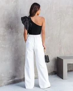 SALT-001 Statement Maker Ribbed One Shoulder Ruffle Bodysuit - Black - SALE 10 SALT-001 Statement Maker Ribbed One Shoulder Ruffle Bodysuit - Black - SALE -clothes Sales StatementMakerRibbedOneShoulderRuffleBodysuit Black 18