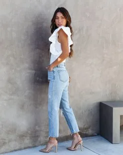 SALT-001 Statement Maker Ribbed One Shoulder Ruffle Bodysuit - White - SALE 11 SALT-001 Statement Maker Ribbed One Shoulder Ruffle Bodysuit - White - SALE -clothes Sales StatementMakerRibbedOneShoulderRuffleBodysuit White 13