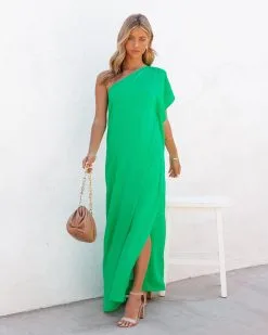 Strike A Pose One Shoulder Statement Maxi Dress - Emerald - FINAL SALE 10 Strike A Pose One Shoulder Statement Maxi Dress - Emerald - FINAL SALE -clothes Sales StrikeAPoseOneShoulderStatementMaxiDressEmerald95