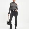ACOA-001 Stronger Than You Knit Metallic Cutout Bodysuit - FINAL SALE