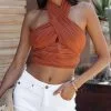 Stryker Plisse Crop Top - Terracotta - LAST CHANCE