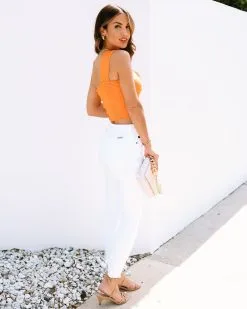 Sun Kissed Dreams Ribbed Knit One Shoulder Top - Orange -clothes Sales SunKissedDreams 10